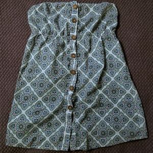 🛍Medium Button Front Floral Patterned Tube Top